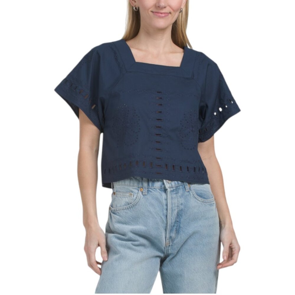 JOE'S Cropped Broaderie Top